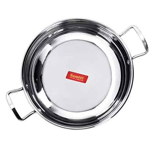 Stainless Steel Induction Bottom Gas Stove Friendly Kadhai Size No.11 1.5 LTR 