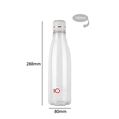 Cello Ozone Plastic Water Bottle 1000ml Set of 3 Clear, 8 image