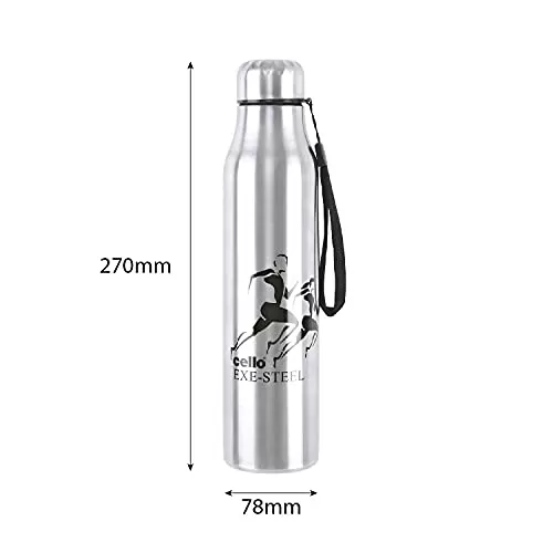 Cello CLO_SS_GLDI_1L_ST2 Stainless Steel Water Bottle 700ml 1 Pc Silver, 4 image