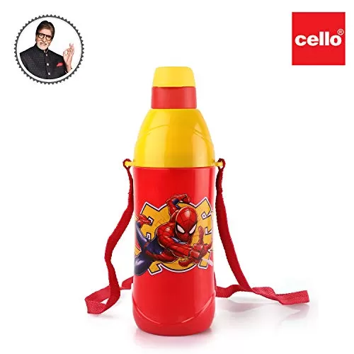 Cello Puro Steel-X Kids Zee Water Bottle Spider Man Red 900 ml, 2 image