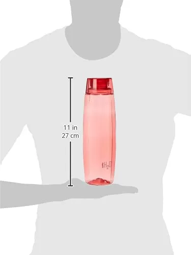 Cello Octa Premium Edition Safe Plastic Water Bottle 1 Litre Set of 6 Red, 4 image