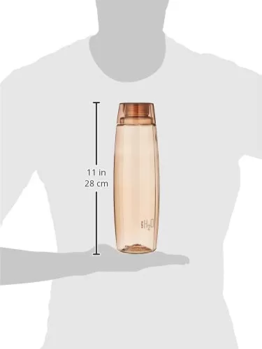 Cello Octa Premium Edition Safe Plastic Water Bottle 1 Litre Set of 3 Brown, 4 image