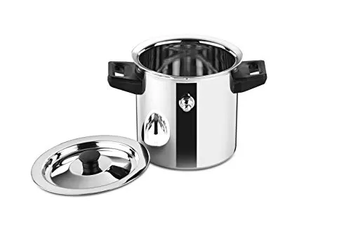 Butterfly Stainless Steel Premium Milk Pot Milk Boiler Milk Cooker Double Wall with Whistle and Funnel 1 Litre Silver, 4 image