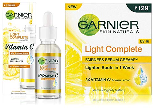 Garnier Light Complete VITAMIN C Booster Face Serum 30 ml & Garnier Skin  Naturals Light Complete Serum Cream 45g - the best price and delivery |  Globally