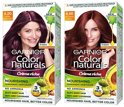 Garnier Color Naturals Creme Hair Color Shade  Wine Burgundy and Color  Naturals Creme Hair Color Shade  Intense Red 70ml + 60g - the best price  and delivery | Globally