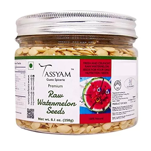 Raw Watermelon Seeds 250gms (8.8 oz) Jar by Tassyam