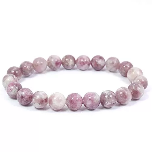 Reiki Crystal Products Natural Pink Tourmaline Bracelet 8mm for Reiki Healing and Vastu Correction Protection Concentration Spirituality and Increasing Creativity 