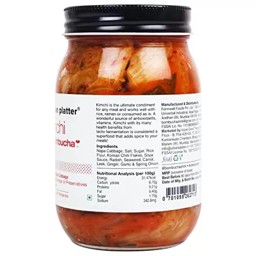 Kimchi Fermented Nappa Cabbage , 500 Gm (17.64 OZ) [Raw Organic Vegan], 4 image