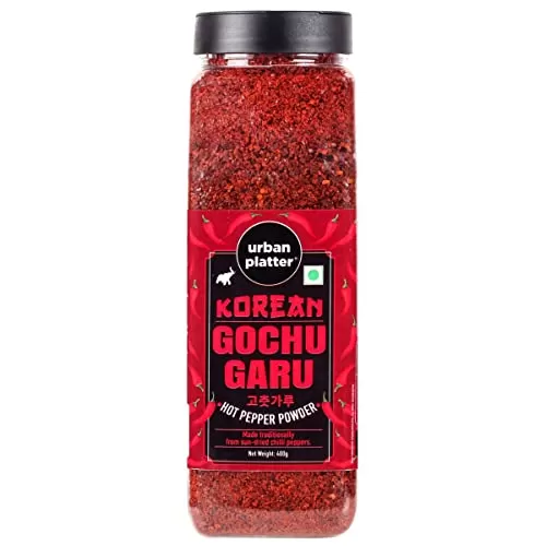 Urban Platter Korean Gochugaru Hot Pepper Powder 400g [Made traditionally from Sun Dried Chilli Peppers Smoky & Spicy Red Pepper Powder for Kimchi and Other Korean Dishes]