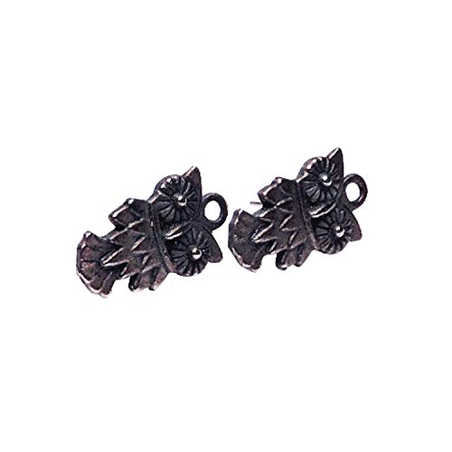 SATYAMANI Oxidized Metallic Stud Earrings, 2 image