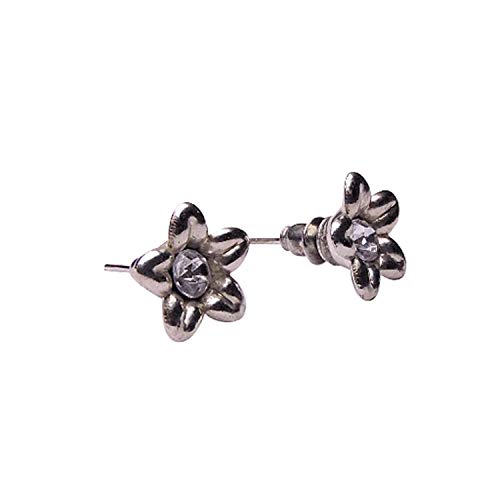 SATYAMANI Oxidized Metallic Stud Earrings, 3 image