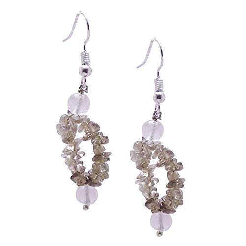 SATYAMANI Natural Stone y Quartz Crystal Chip Cluster Earing Color- Brown for Wen & Girls (Pack of 1 Pc.), 3 image