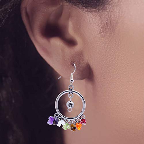 SATYAMANI Natural Multi Stone Eye Designer Earing Color- Multi Color for Wen & Girls (Pack of 1 Pc.), 6 image
