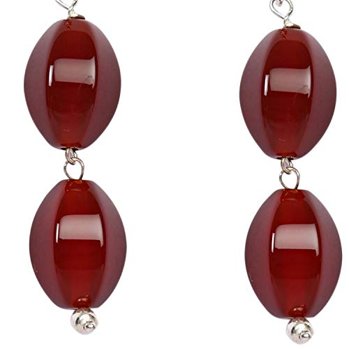 SATYAMANI Natural Stone Carnelian Faceted Trendy II Semi-Precious Earring Color- Orange for Wen & Girls (Pack of 1 Pc.), 2 image