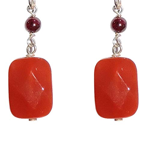 SATYAMANI Natural Stone Traditional Carnelian Semi-Precious Earrings Color- Red & Orange for Wen & Girls (Pack of 1 Pc.), 2 image