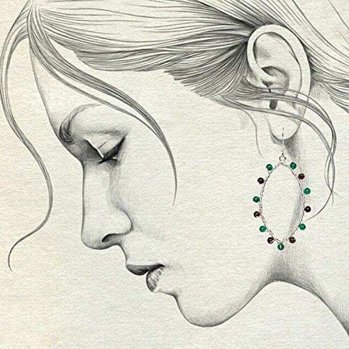 SATYAMANI Onyx and y Quartz Semi-Precious Earring, 3 image