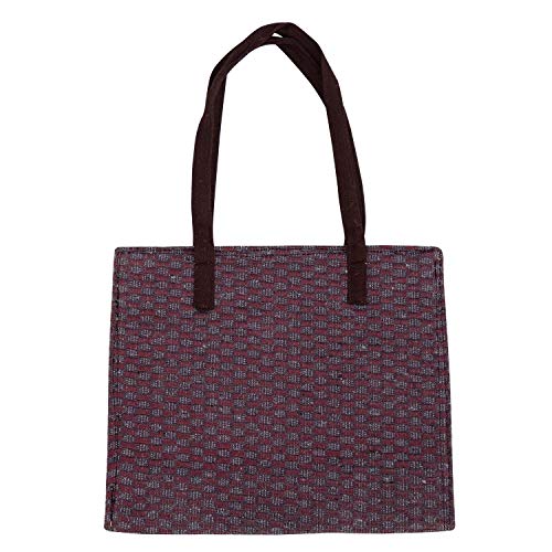 ALOKIK Laminated Jute Bags With Fabric For Ladies/Girls With Zipper (Big Purple), 2 image