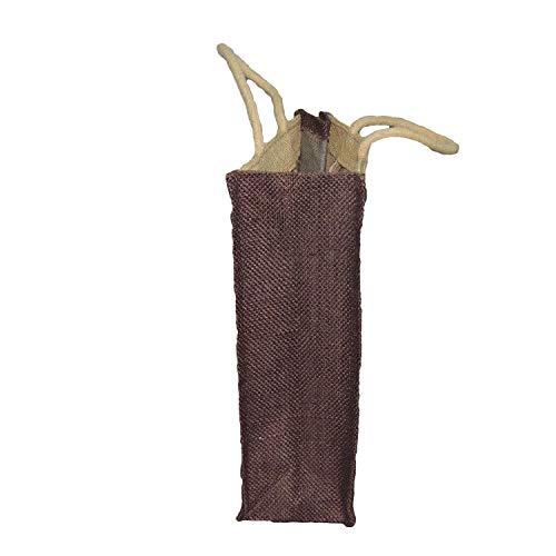 ALOKIK Lunch Jute Bags For Unisex With Zipper (Beige & Brown), 3 image