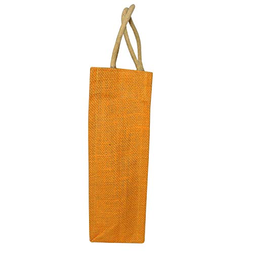 ALOKIK Laminated Lunch Jute Bags With Green Brocade Lace For Unisex With Zipper (Beige & Yellow), 2 image