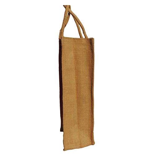 ALOKIK Dyed Laminated Bottle Jute Bags for Water Bottle Or Wine 2 L Red & Beige, 3 image