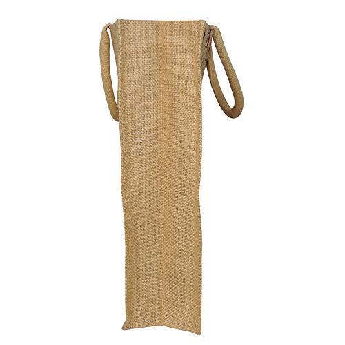 ALOKIK Laminated Jute Bags with Yoga Prints for Unisex with Zipper (Big Beige), 3 image