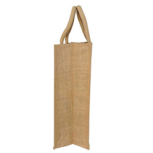 ALOKIK Laminated Jute Bags with Yoga Prints for Unisex with Zipper (Beige Small), 4 image