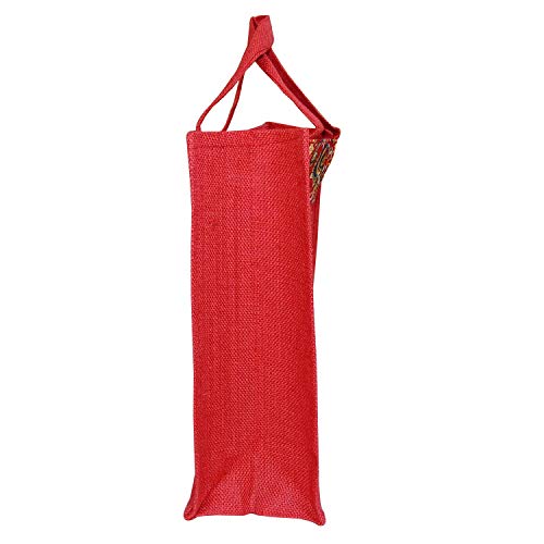 ALOKIK Laminated Jute Bags With Fabric for Unisex Without Zipper (Big Red), 2 image