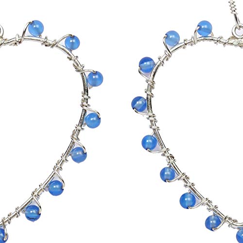 CRYSTAL'S ADVISOR Natural Stone Blue Quartz Semi-Precious Earrings Color- Blue for Wen & Girls (Pack of 1 Pc.), 2 image