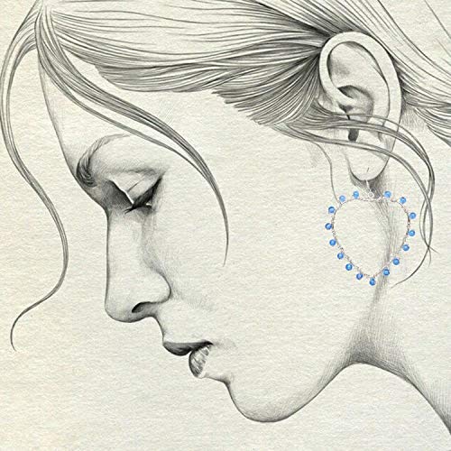 CRYSTAL'S ADVISOR Natural Stone Blue Quartz Semi-Precious Earrings Color- Blue for Wen & Girls (Pack of 1 Pc.), 4 image