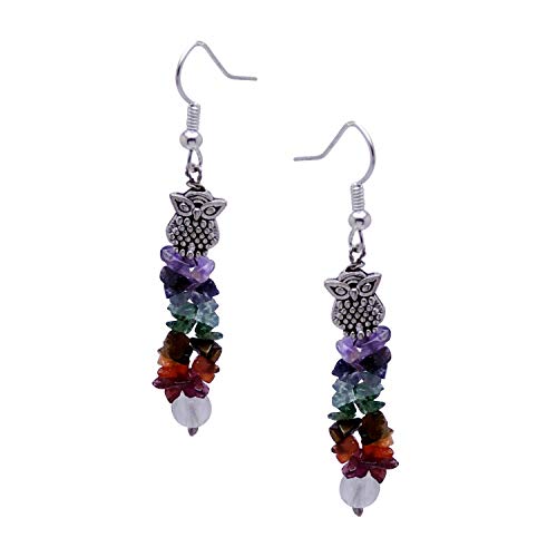CRYSTAL'S ADVISOR Natural Multi Stone Chip Earing Color- Multi Color for Wen & Girls (Pack of 1 Pc.)