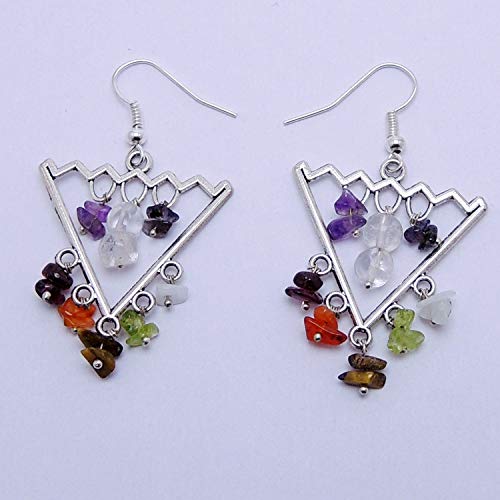CRYSTAL'S ADVISOR Natural Multi Stone Bead Crystal Cone Earing Color- Multi Color for Wen & Girls (Pack of 1 Pc.), 4 image