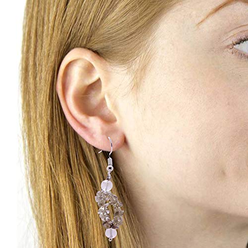 CRYSTAL'S ADVISOR Natural Stone y Quartz Crystal Chip Cluster Earing Color- Brown for Wen & Girls (Pack of 1 Pc.), 5 image