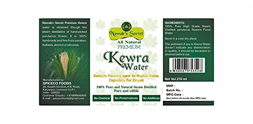 Kewra Water 400 Ml (Pack Of 2 * 200Ml) For Biryani And Mughlai Dishes, 3 image