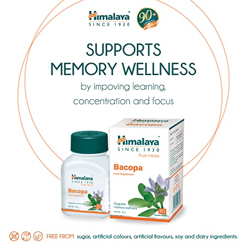 Himalaya Wellness Pure Herbs Brahmi Mind Wellness |Improves Alertness |  Pack Of 60 Tablet - the best price and delivery | Globally