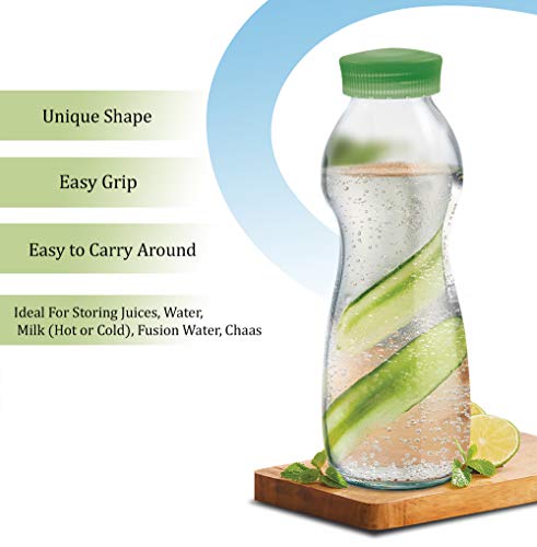 Treo by Milton Eazy Grip Borosilicate Glass Bottle 550ml Green, 8 image
