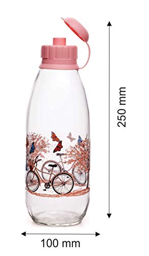 Signoraware Bicycle Glass Water Bottle (1 L Transparent), 11 image