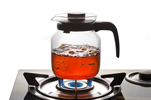 SignoraWare Eleganza Carafe Flame Proof Glass Kettle with Stainer 1.2 Litre Transparent, 5 image