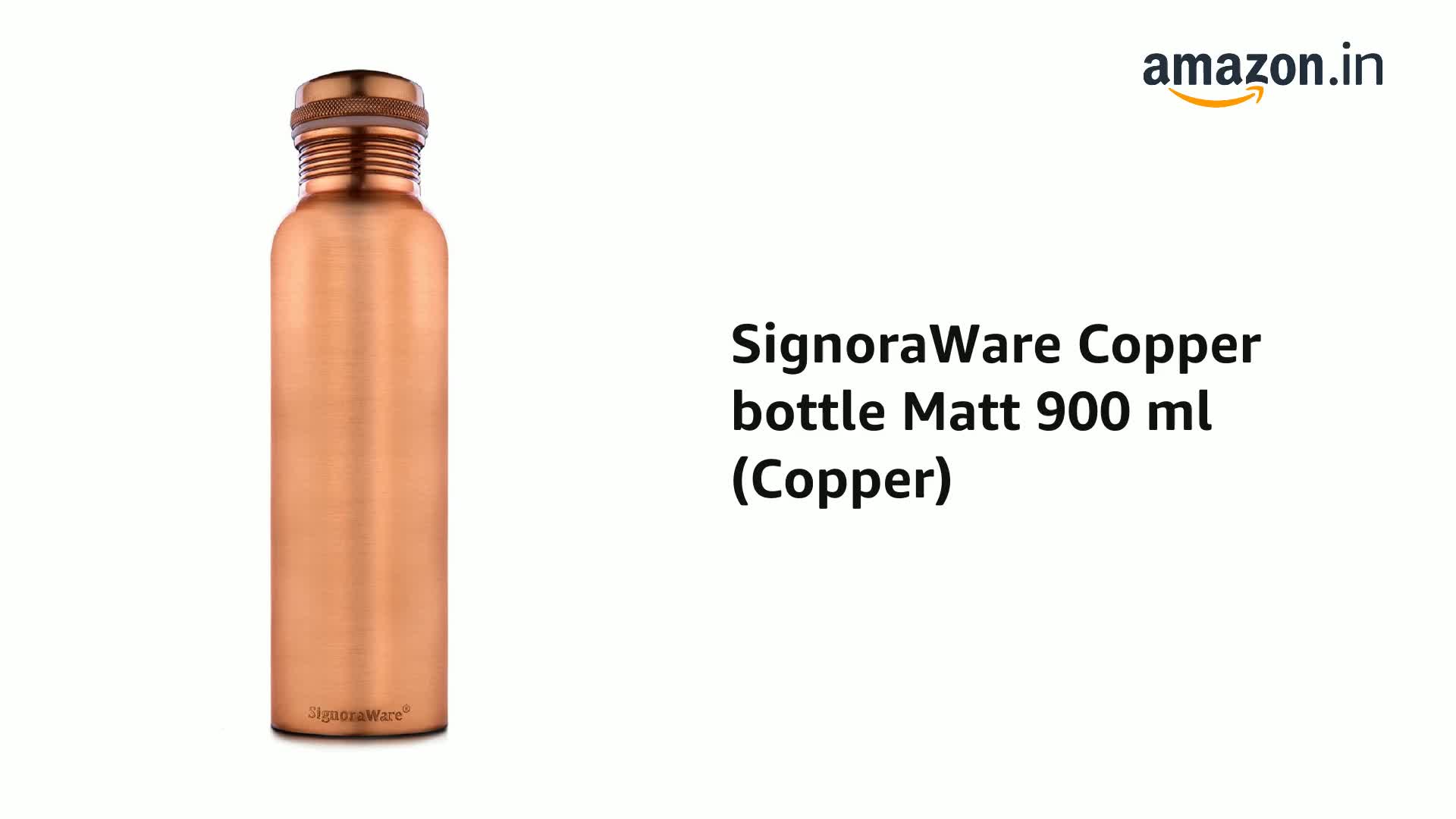 SignoraWare Copper bottle Matt 900 ml (Copper) Set of 1, 3 image