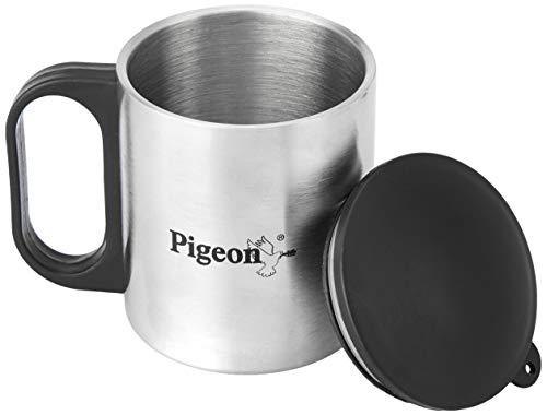 Pigeon-Stainless Steel Double Coffee Mug Set of 2 180ml Silver, 4 image