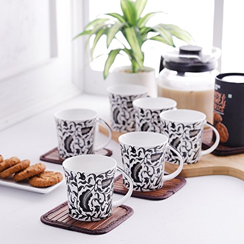 Clay Craft Director Hilton 389 Bone China Coffee Mug SetSet of 6 Multicolour -(Size:220Ml/6.6Cm)- (Cm-Director-Hilton-389) & Clay Craft Bone China Jackson Studioline Coffee Mug Set 150Ml, 5 image