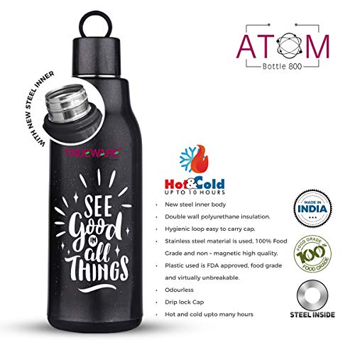 Atom 800 Water Bottle -Black Good, 4 image