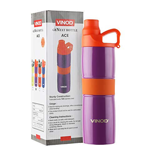 Vinod Stainless Steel GeNext Ace Water Bottle 600mlPurple, 5 image