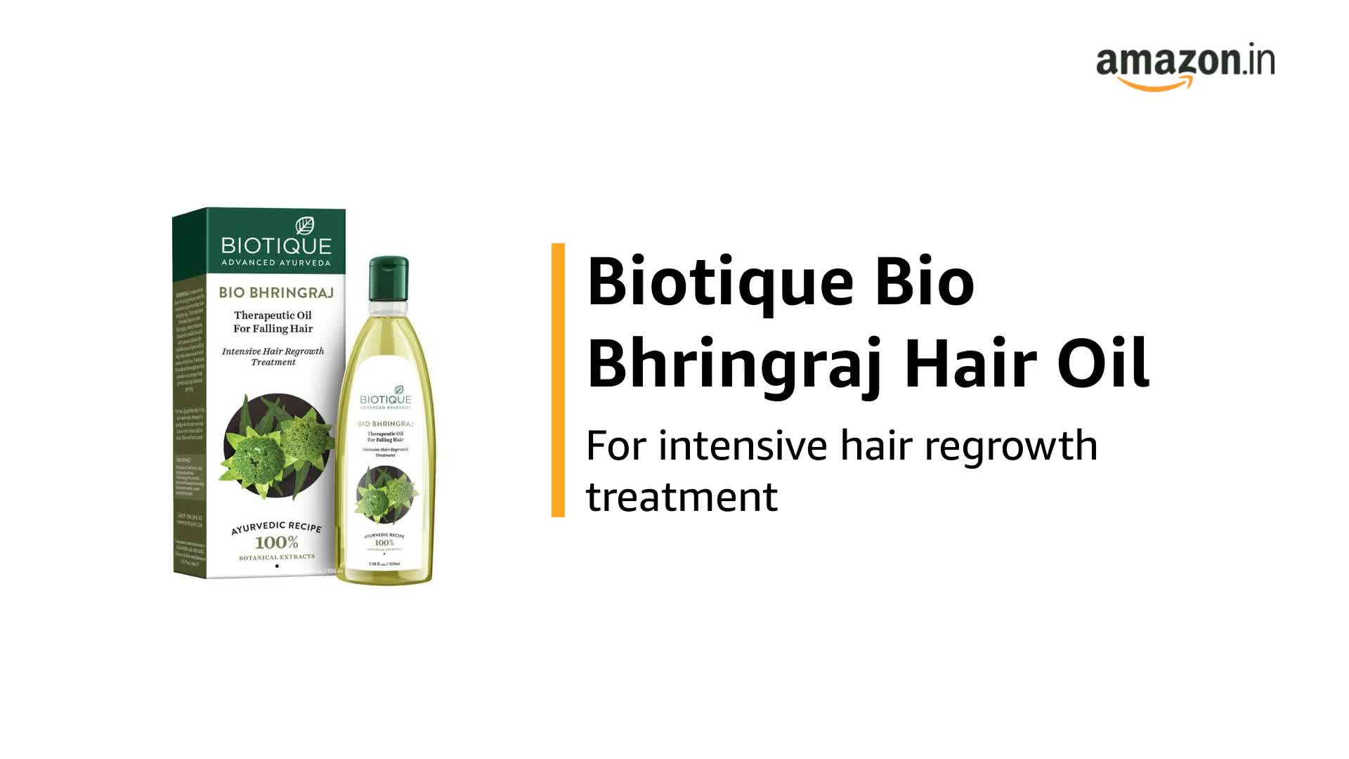 Biotique Bio Bhringraj Therapeutic Hair Oil for Falling Hair Intensive Hair  Regrowth Treatment 100ml - the best price and delivery | USA