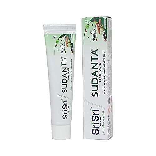 Sri Sri Tattva Sudanta Herbal Toothpaste - All Natural Fluoride Free Tooth Paste with Cloves Charcoal Bakul & More - 50g (Pack of 1) for Kids and Adults, 3 image