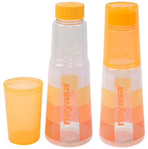 Nayasa Glass Bottle No.3 Plastic Fridge Water Bottle 1000 ml Set of 3 Multicolor, 4 image