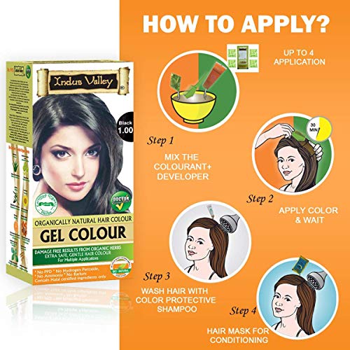 Indus Valley Organically Natural Damage Free Permanent Gel Hair Color Black   For Long Lasting Effects & 100% Grey Coverage - the best price and  delivery | Globally