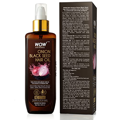 WOW Skin Science Onion Hair Oil for Hair Growth and Hair Fall Control -  With Black Seed Oil Extracts - 200 ml - the best price and delivery |  Globally