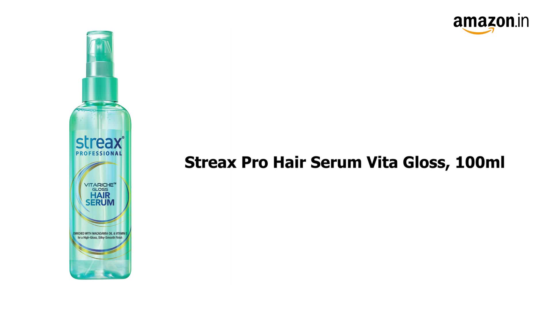 Streax Professional Vitariche Gloss Hair Serum For Women & Men | Enriched  With Macademia Oil and