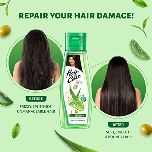 Hair & Care with Aloe Vera Olive Oil & Green Tea Damage Repair Non-Sticky  Hair Oil 300 ml - the best price and delivery | Globally