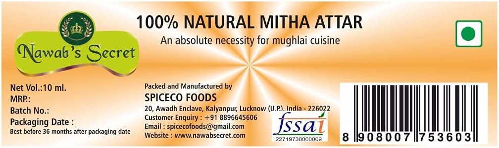 Mitha Attar/Keora Essence Pack Of 3(10 Ml3)] For Biryani And Mughlai Dishes, 4 image